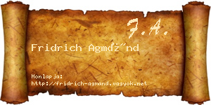 Fridrich Agmánd névjegykártya